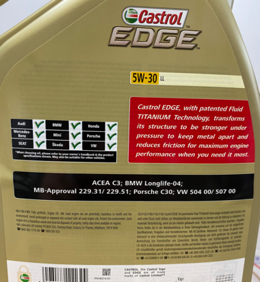 Castrol Edge 5W-30 Longlife Titanium LL 5L
