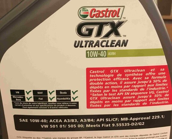 Castrol GTX Ultraclean 10W-40 A3/B4 (5 liter)