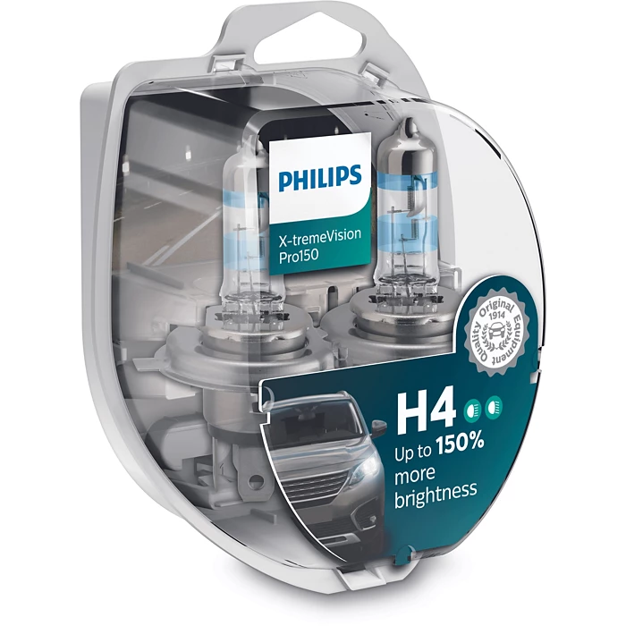 Philips X-tremeVision Pro150 H4 12V, 60/55W 2 stuks