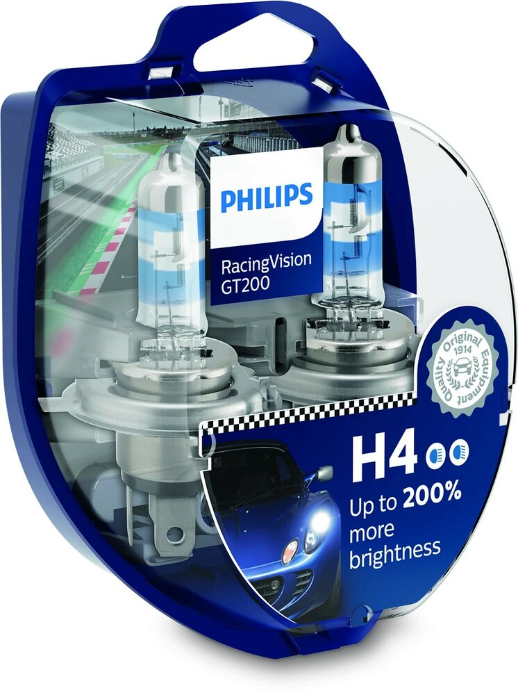 Philips RacingVision GT200 H4 (12V/60/55W) 2 stuks