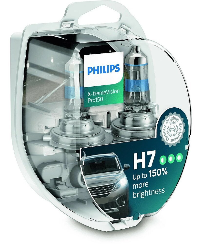 Philips X-tremeVision Pro150 H7 12V, 12V/55W 2 stuks
